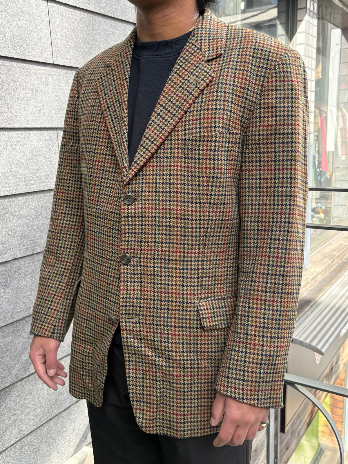 90's「Burberrys × ANSON’S HERRENHAUS」ハウンドトゥースジャケット