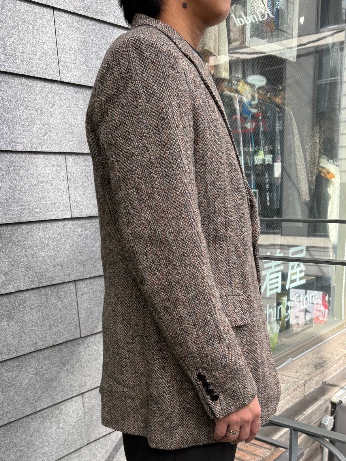 80's「Harris Tweed」ヘリンボーンジャケット