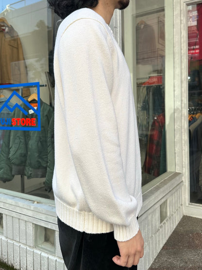 90's RALPH LAUREN 「CREW NECK」ワンポイントコットンニットセーター