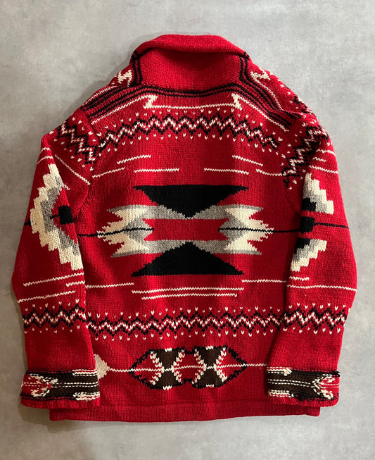 90's RALPH LAUREN「ネイティブ柄」ショールカラーカーディガン