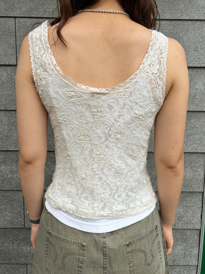 00's「Heather Nicole」 花柄レースノースリーブ