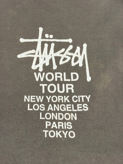 90's STUSSY「World Tour」USA製 スケートTシャツ