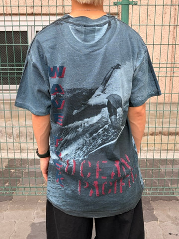 90's OCEAN PACIFIC「総柄」USA製 サーフTシャツ