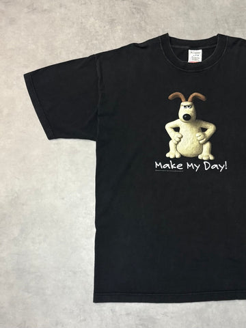 90's Wallace & Gromit「Make My Day!」キャラクターTシャツ