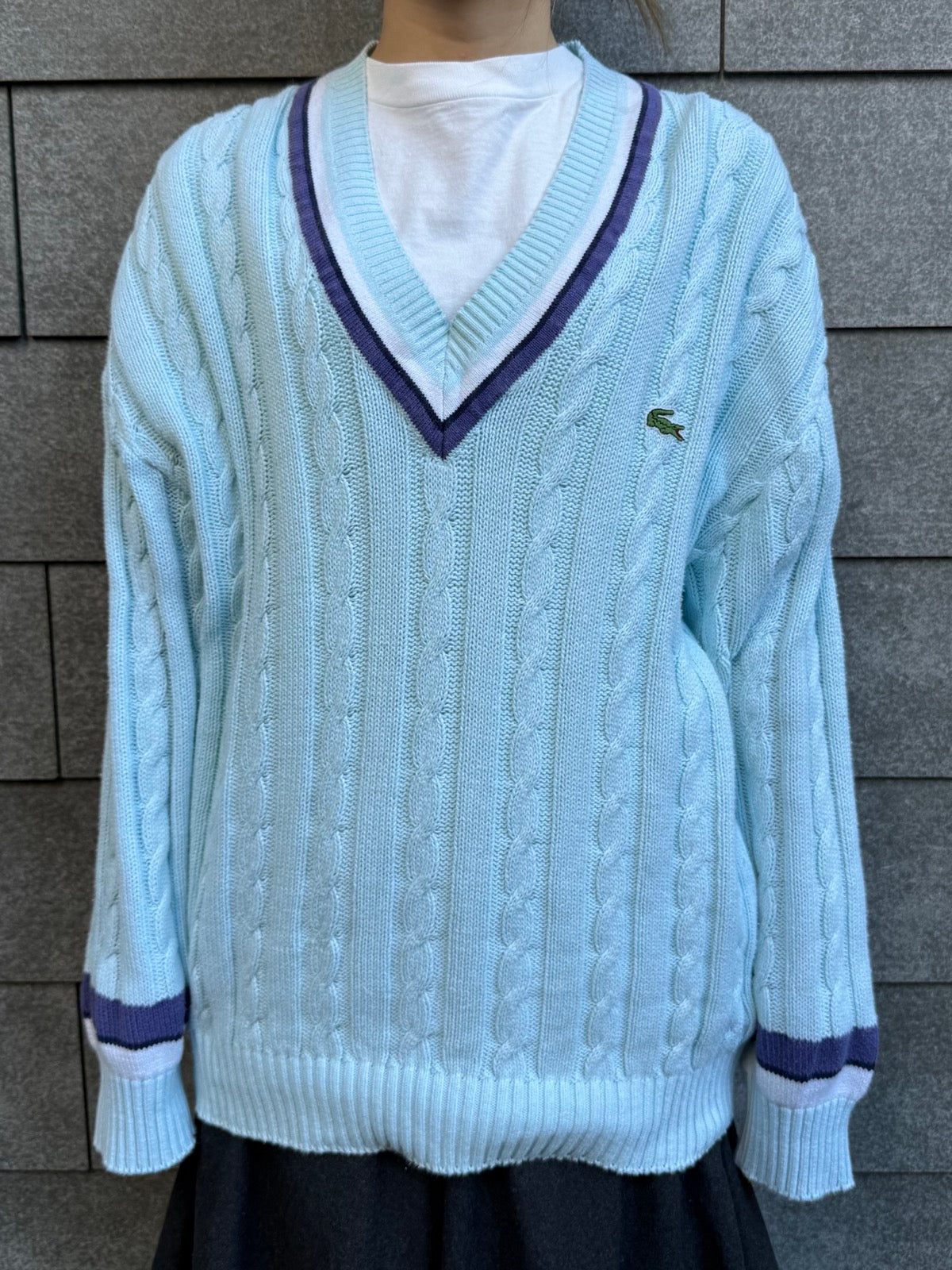 90's「LACOSTE」チルデンニット