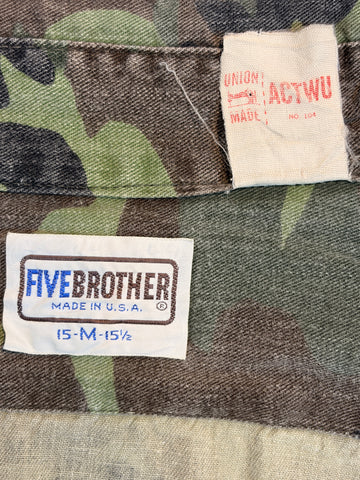 80's FIVE BROTHER USA製 迷彩 ワークシャツ