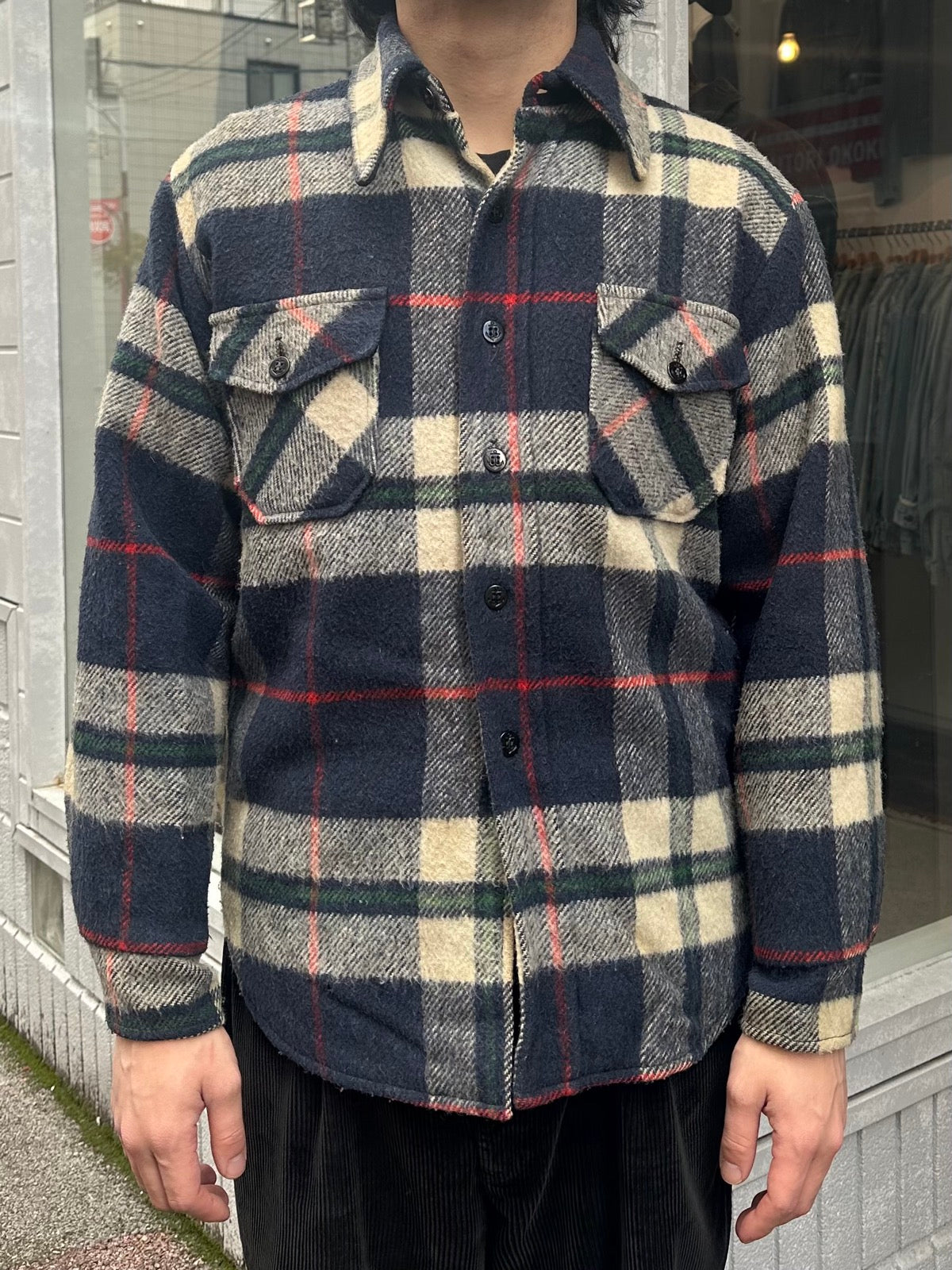 70's SEARS「PUT-ON SHOP」ネルシャツ