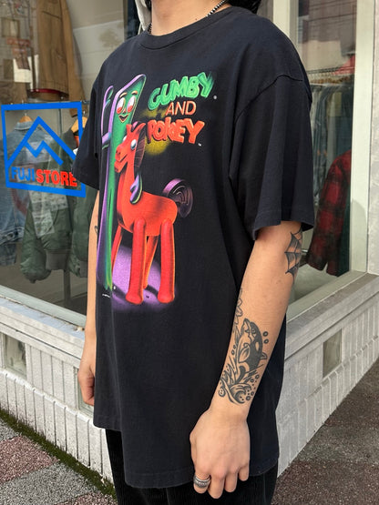90's GUMBY AND POKEY「LOGO」キャラクターTシャツ