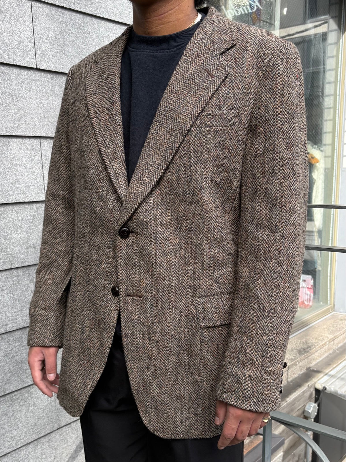 80's「Harris Tweed」ヘリンボーンジャケット