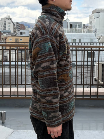 90's patagonia「Half-Zip Synchilla Sweater」USA製　総柄フリース