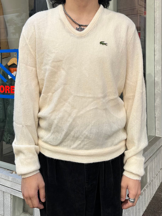 70's IZOD LACOSTE「Vネック」アクリルニットセーター
