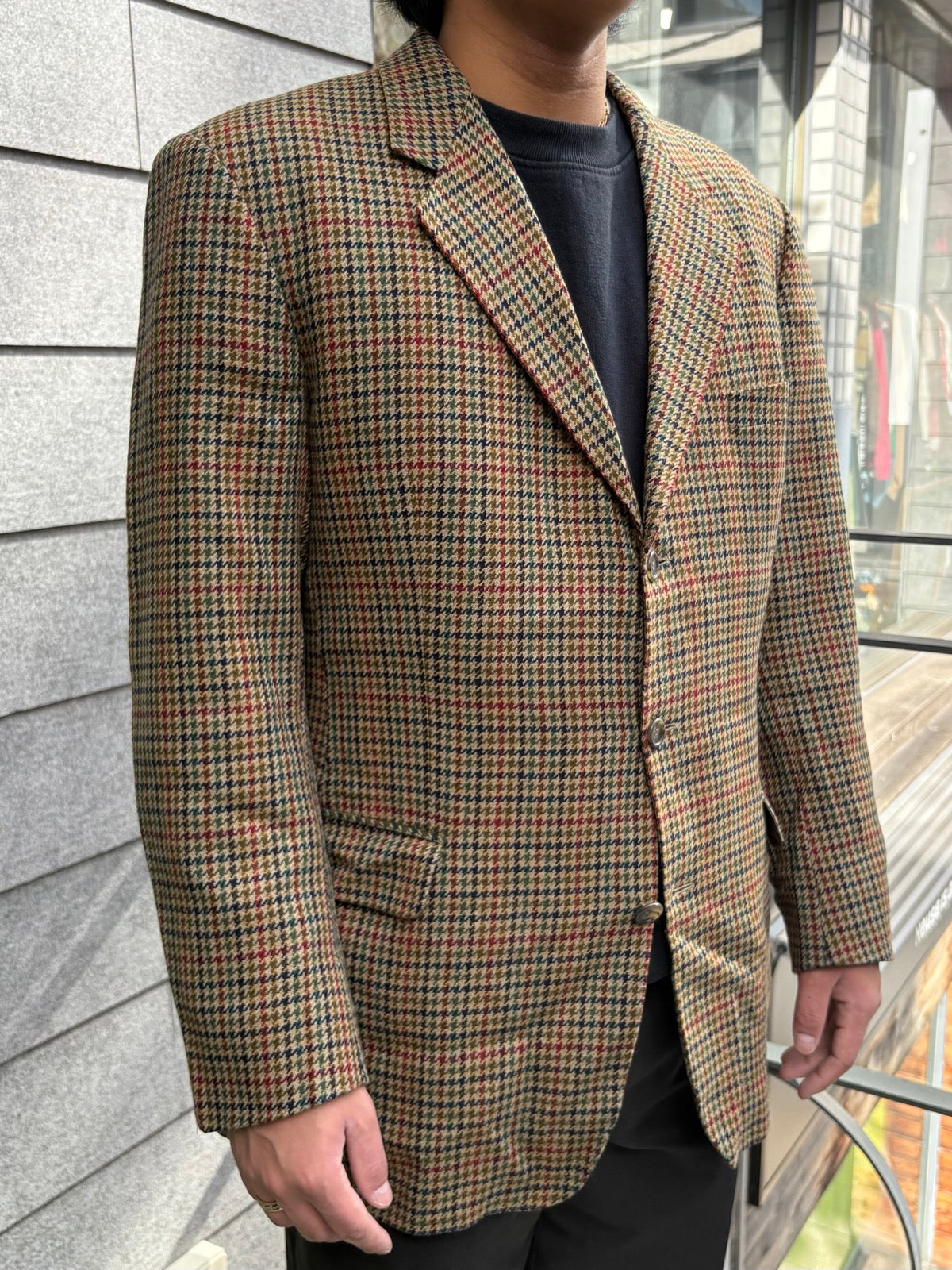 90's「Burberrys × ANSON’S HERRENHAUS」ハウンドトゥースジャケット