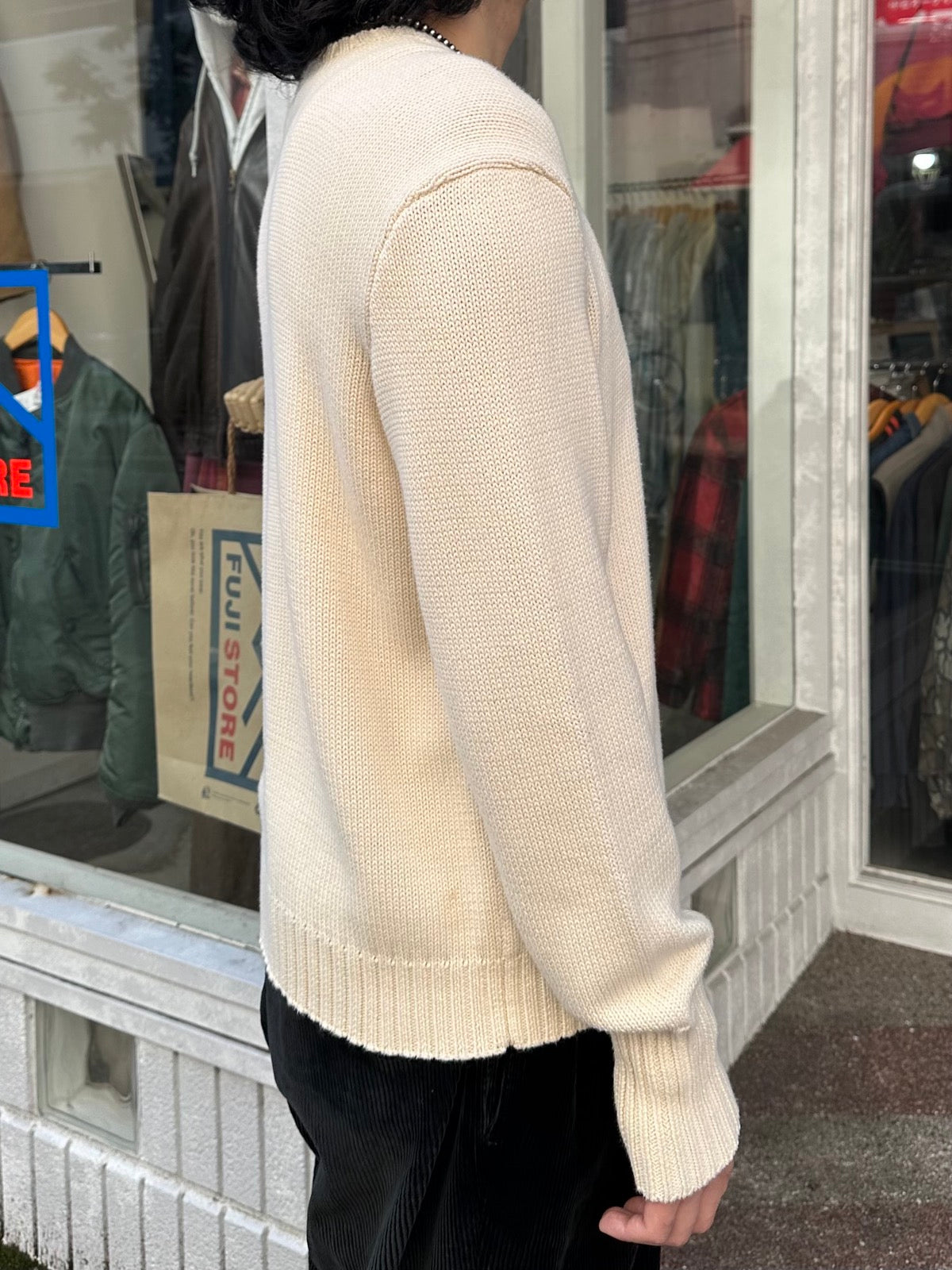 90's RALPH LAUREN ワンポイントコットンニットセーター