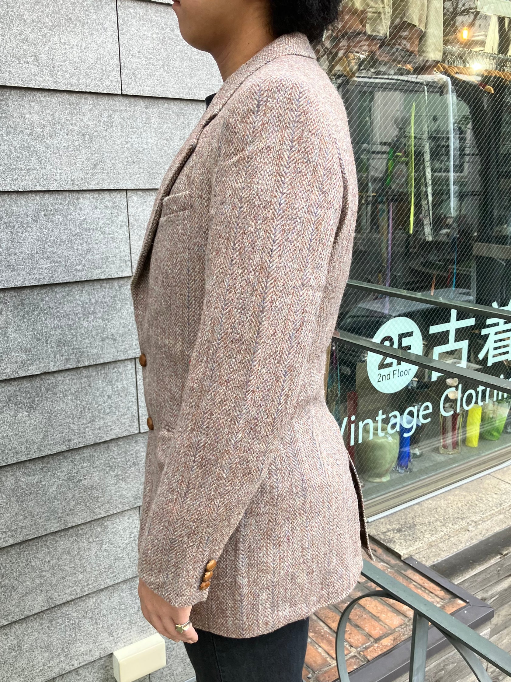 80's「Harris Tweed」USA製 ヘリンボーンジャケット