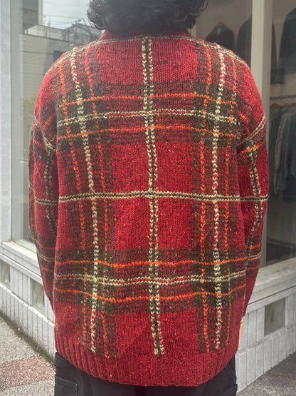90's RALPH LAUREN「Tartan check」ハーフジップニット