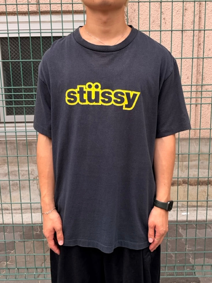 90's STUSSY「銀タグ」USA製 ロゴTシャツ