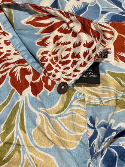 00's PATAGONIA「Pataloha」レッド・ジンジャー柄　アロハシャツ