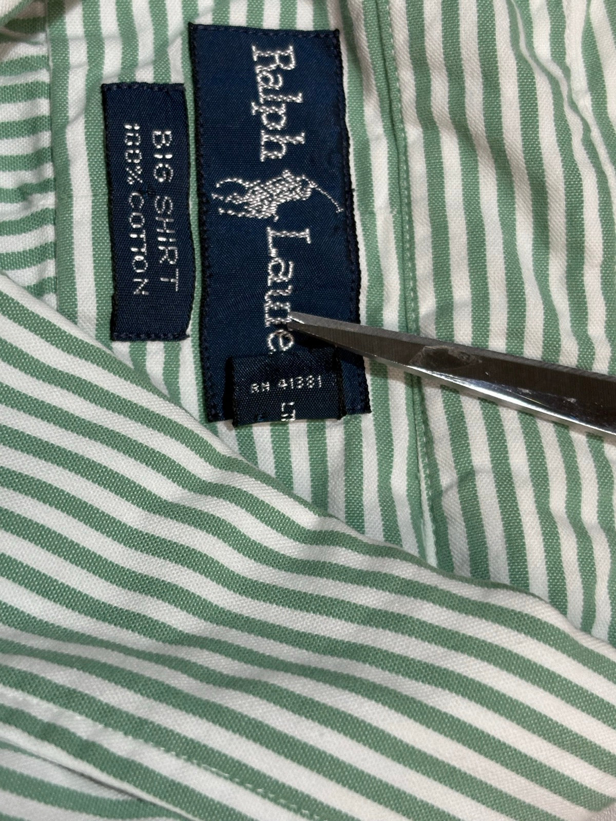 90's RALPH LAUREN「BIG SHIRT」ストライプシャツ