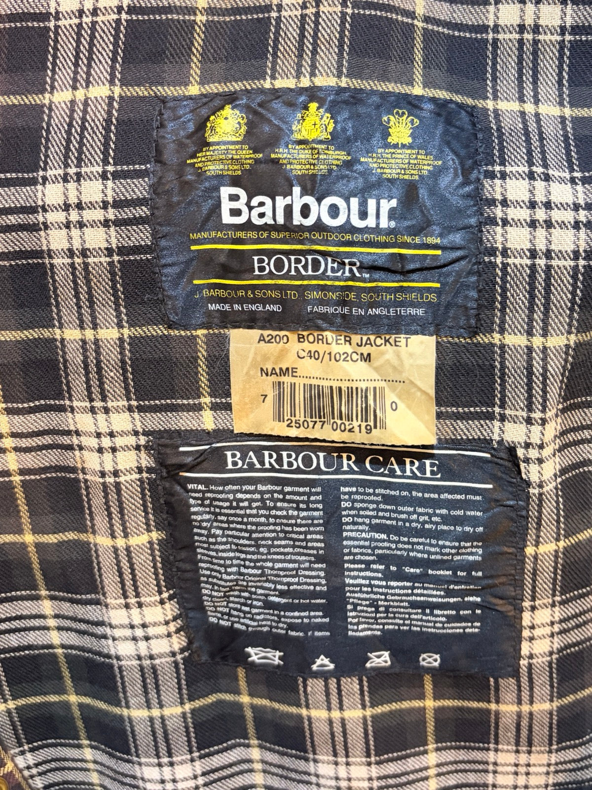 90’s BARBOUR「BORDER」オイルドジャケット