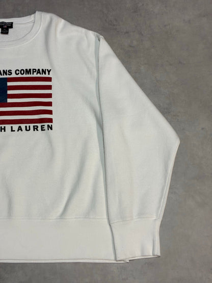 00's RALPH LAUREN「POLO JEANS CO.」星条旗　ロゴスウェット