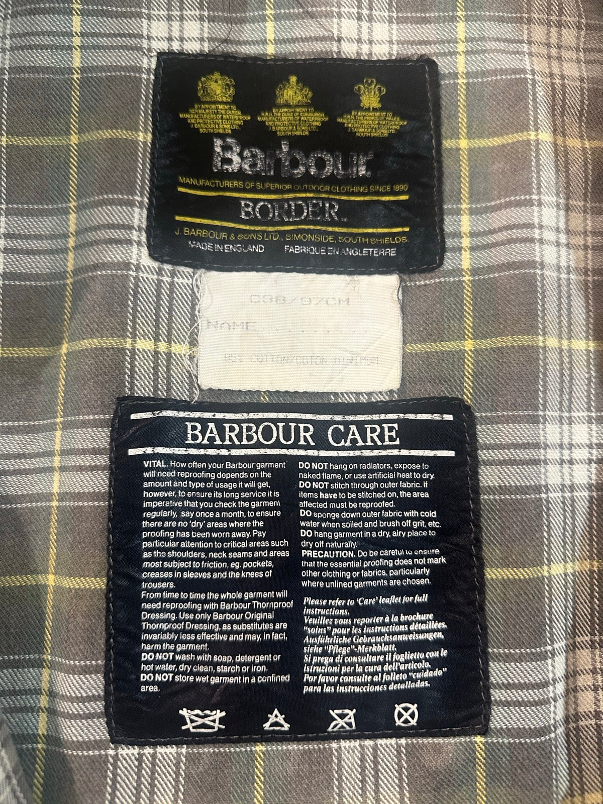 90's BARBOUR 「BORDER」オイルドジャケット