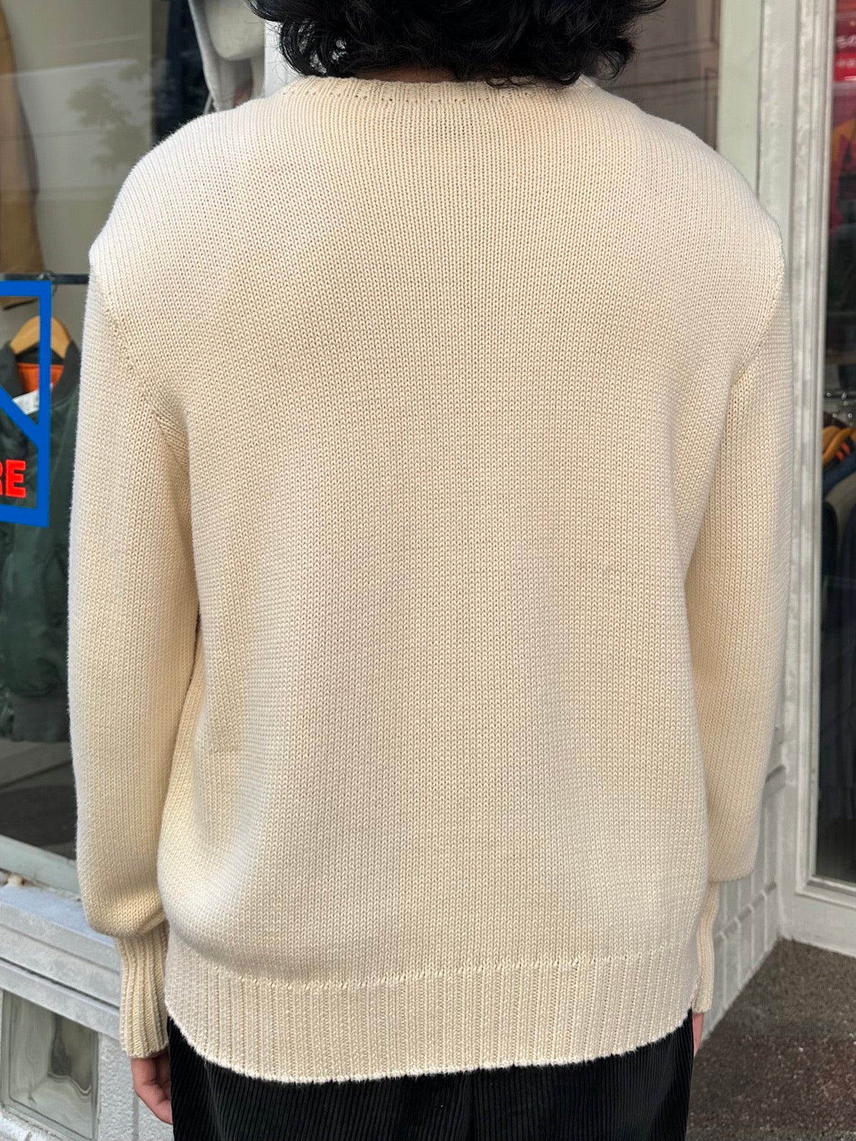 90's RALPH LAUREN ワンポイントコットンニットセーター