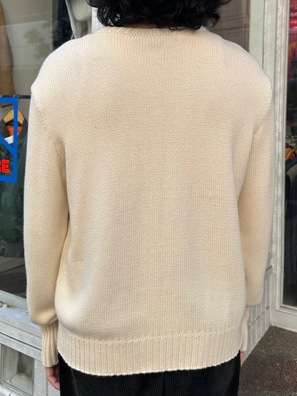 90's RALPH LAUREN ワンポイントコットンニットセーター