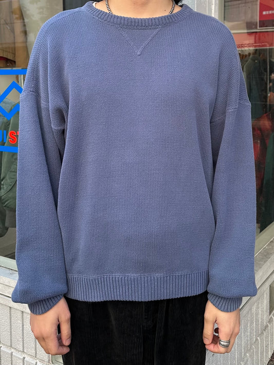 90's EDDIE BAUER 前Vガゼットコットンニット