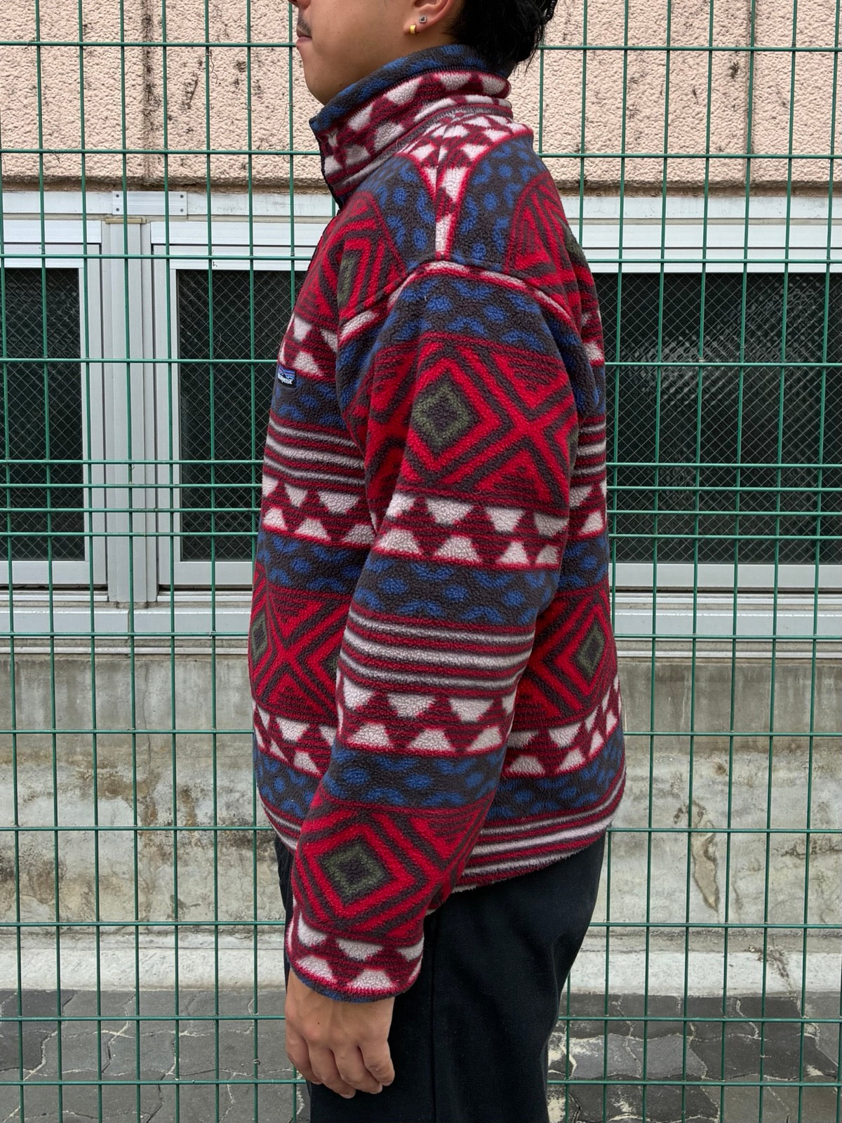 90's PATAGONIA Synchilla Snap-T「サルティーヨ柄」フリースプルオーバー