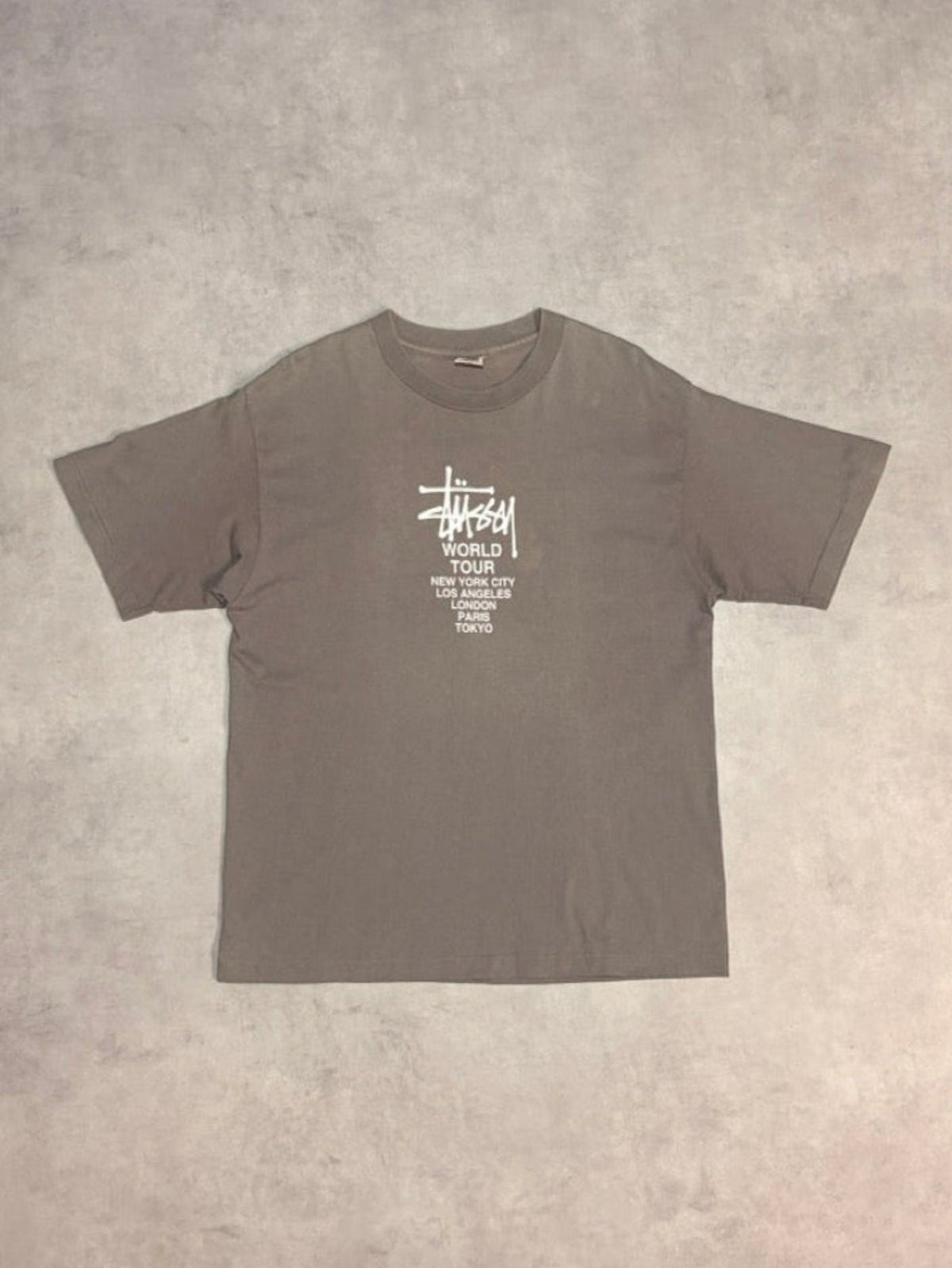 90's STUSSY「World Tour」USA製 スケートTシャツ