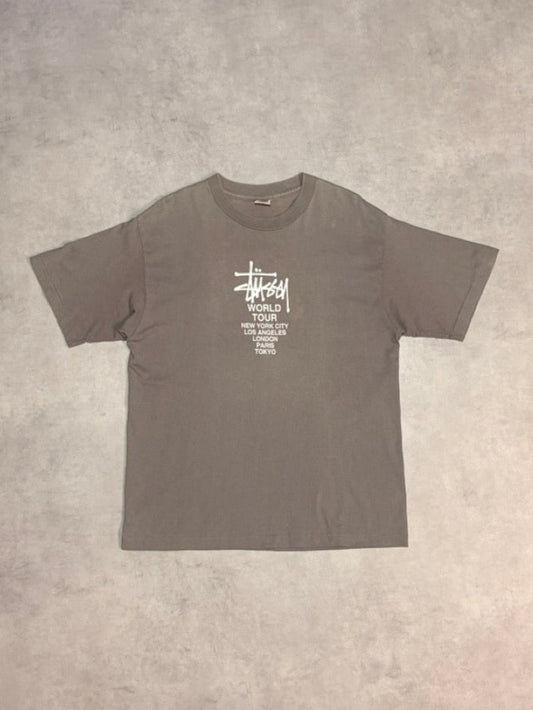 90's STUSSY「World Tour」USA製 スケートTシャツ
