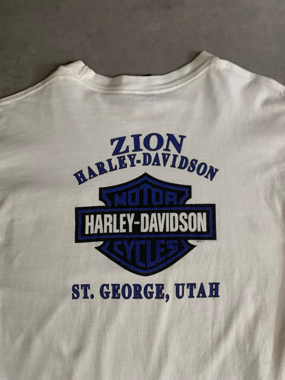 00's HARLEY DAVIDSON「Bar&Shield」ハーレーロングTシャツ