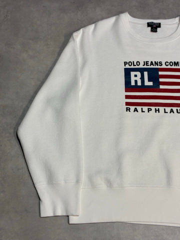 00's RALPH LAUREN「POLO JEANS CO.」星条旗　ロゴスウェット