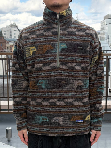 90's patagonia「Half-Zip Synchilla Sweater」USA製　総柄フリース