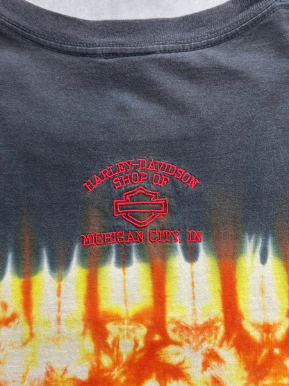 90's HALREY-DABIDSON「fire pattern」ハーレーTシャツ