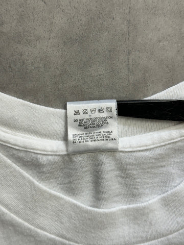 90's BRAIN WAVES SPORTSWEAR USA製 ホワイトTシャツ