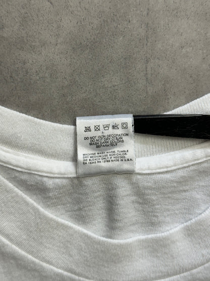 90's BRAIN WAVES SPORTSWEAR USA製 ホワイトTシャツ