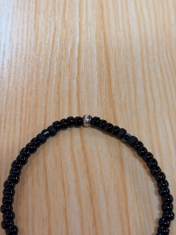 SILVER925 CONCHO & BEADS BRACELET- BLACK・D.BROWN / ROSETTAPRAYER➀