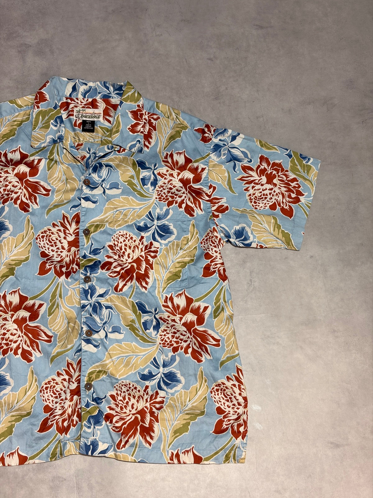 00's PATAGONIA「Pataloha」レッド・ジンジャー柄　アロハシャツ