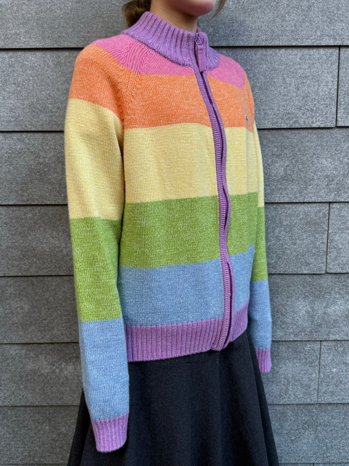 90's「LACOSTE 」 ジップアップニット