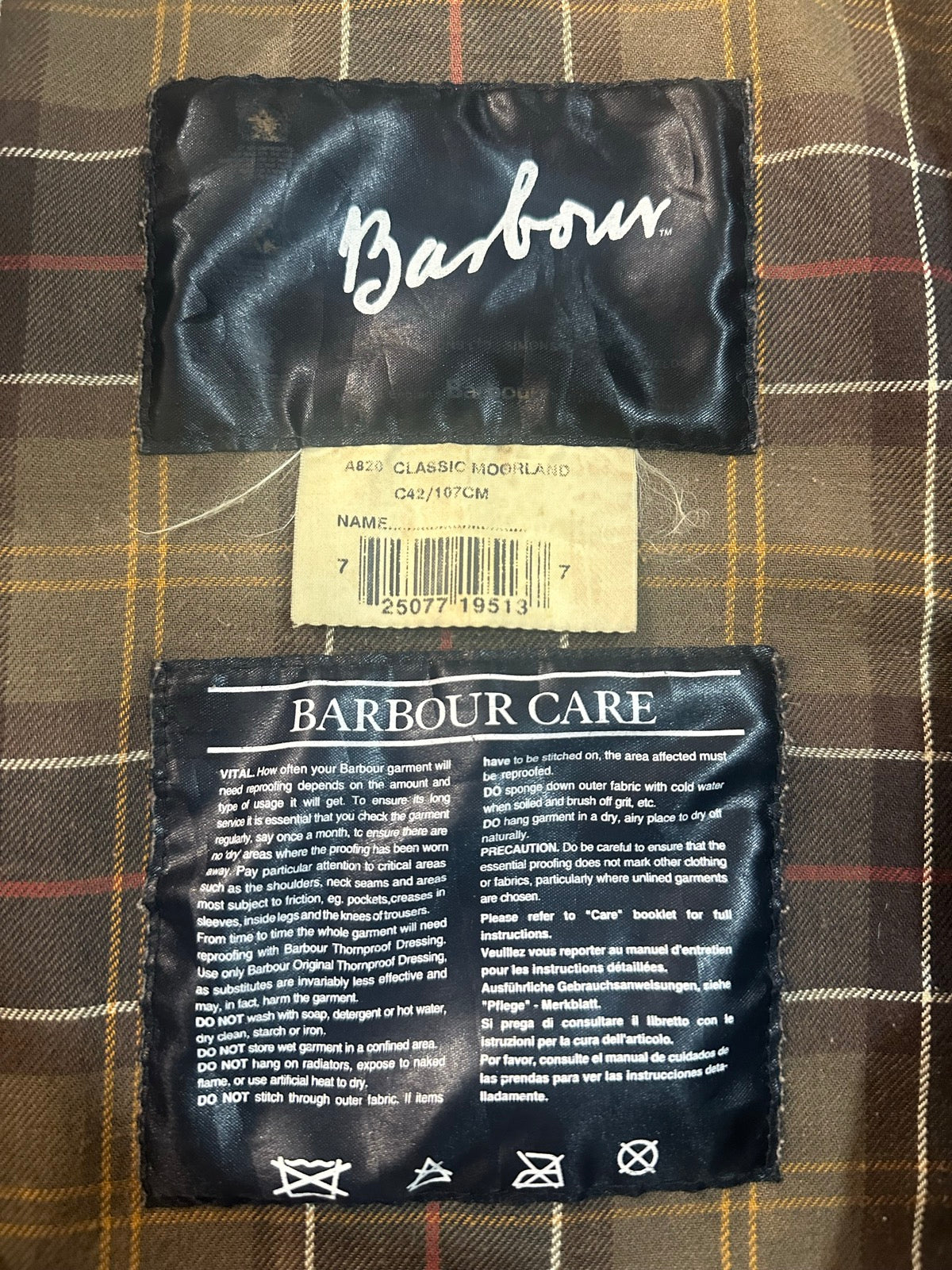 90's BARBOUR「CLASSIC MOORLAND」オイルドジャケット