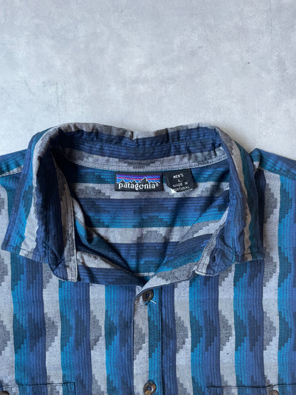 90's PATAGONIA「Native Stripe」ボタンダウンフランネルシャツ