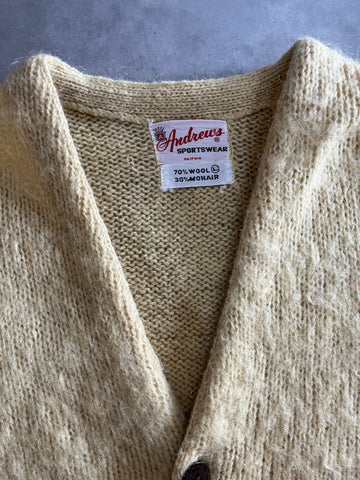 60's~70's「Andrews sportswear」 mohair cardigan モヘア混カーディガン