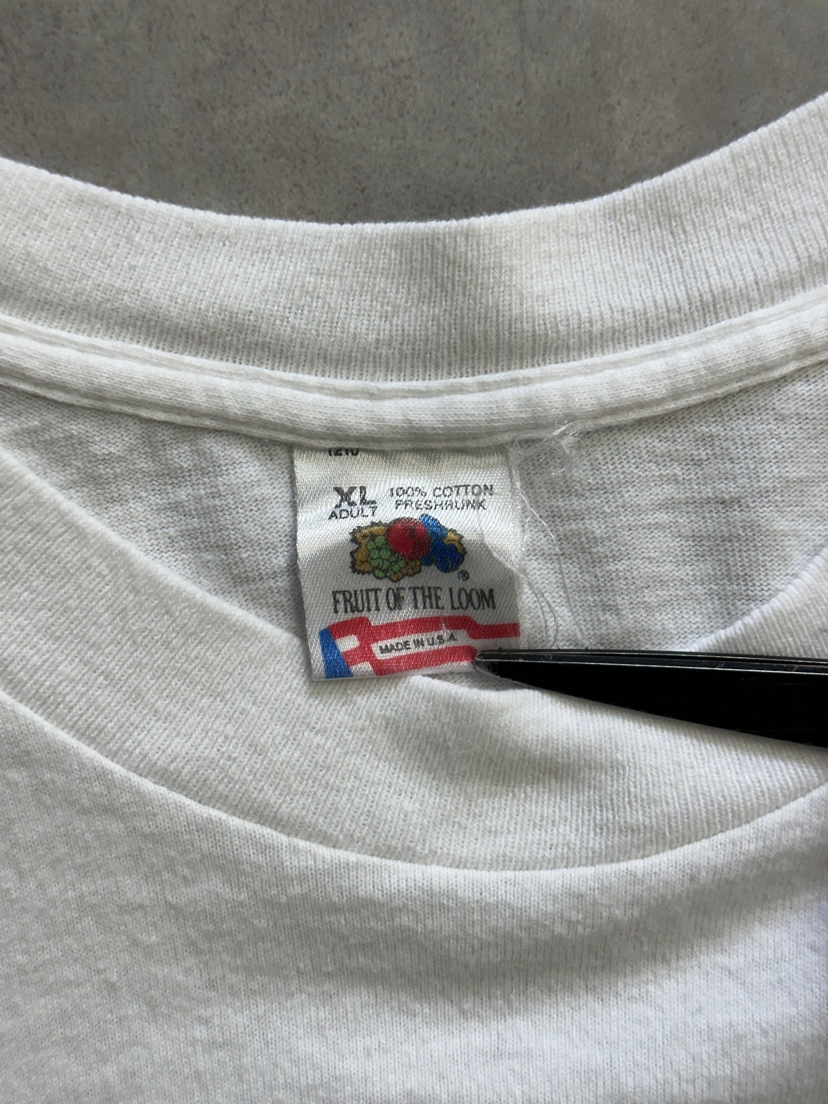 90's BRAIN WAVES SPORTSWEAR USA製 ホワイトTシャツ