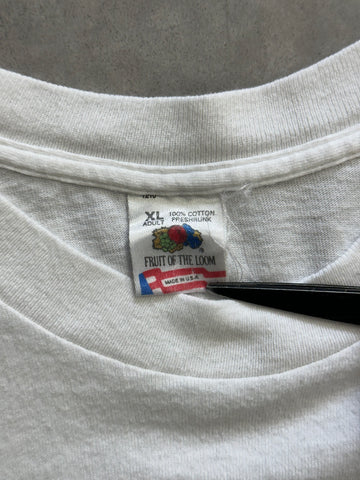90's BRAIN WAVES SPORTSWEAR USA製 ホワイトTシャツ