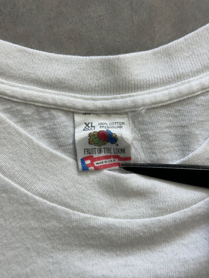 90's BRAIN WAVES SPORTSWEAR USA製 ホワイトTシャツ