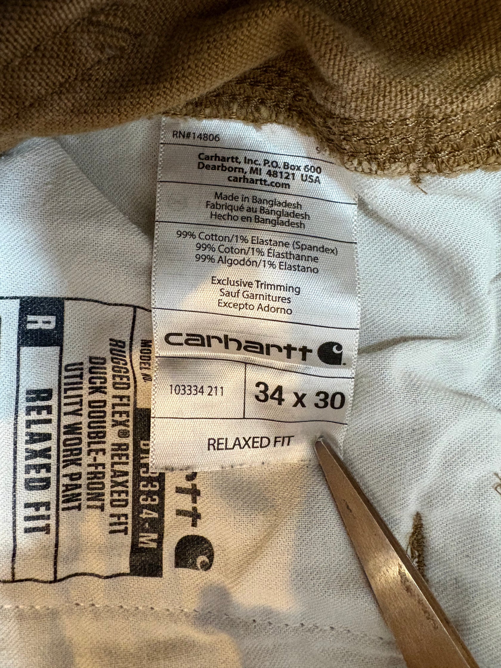 CARHARTT「DOUBLE KNEE」ダックパンツ