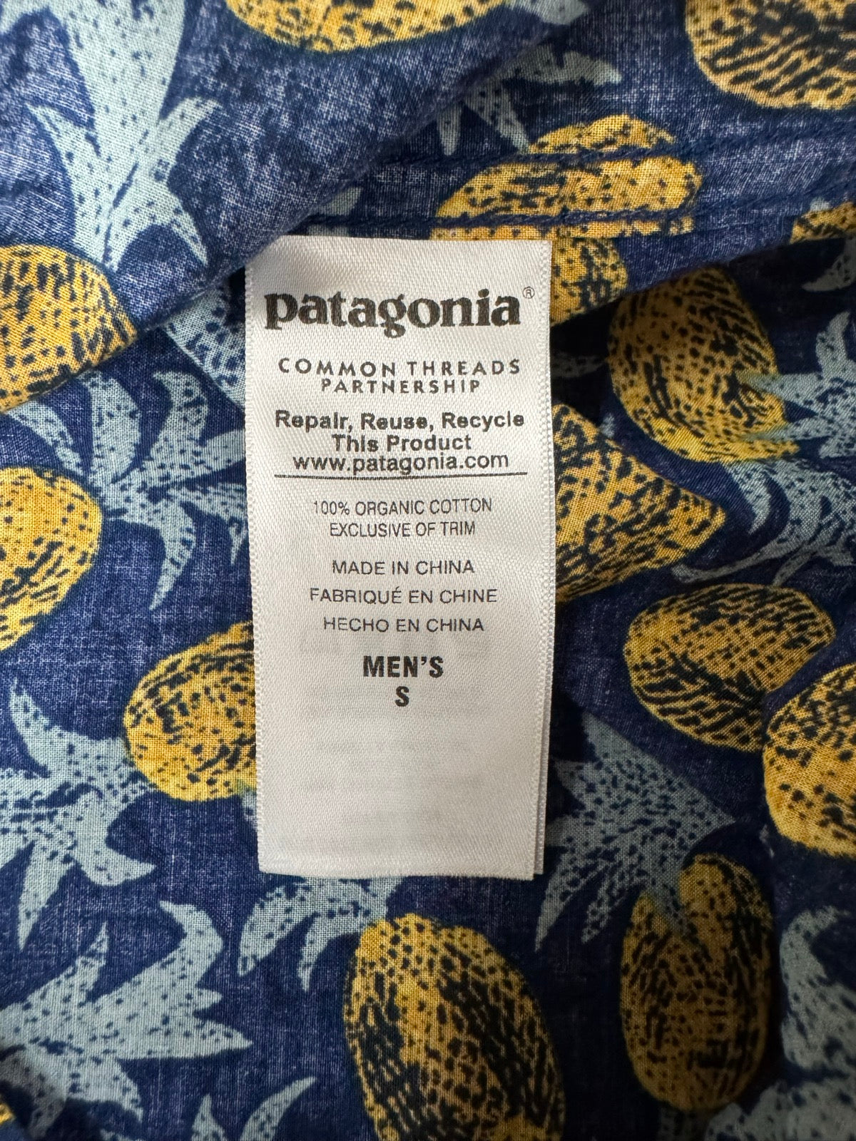 00's PATAGONIA「Pataloha」パイナップル柄 アロハシャツ