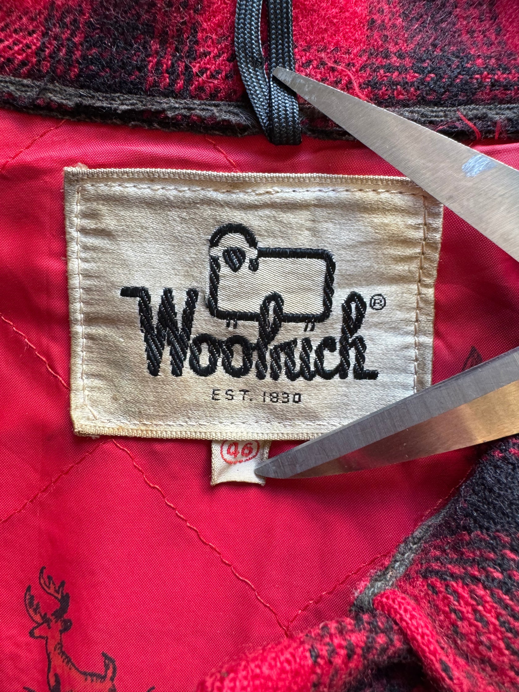 70's WOOLRICH「Buffalo Check」ウールハンティングジャケット　ダメージ