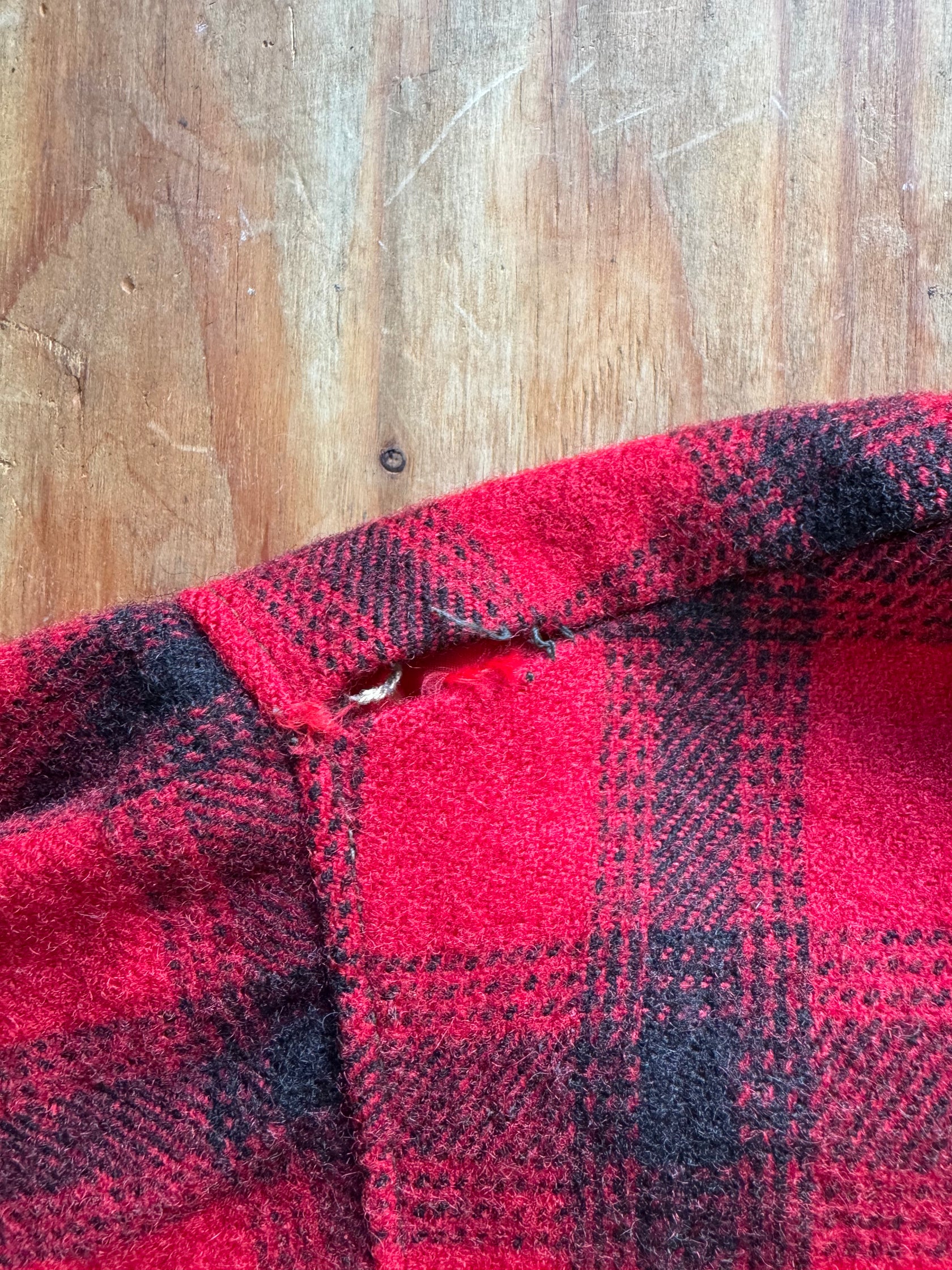 70's WOOLRICH「Buffalo Check」ウールハンティングジャケット　ダメージ